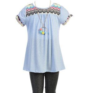 Little Girl 3 Pieces Top T-Shirt Tunic Legging Pant Clothing Set Summer School